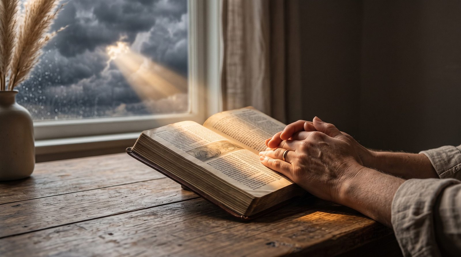 hands holding a Bible while trusting God through difficult times
