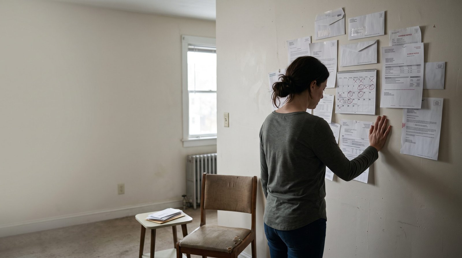 woman overwhelmed by difficult circumstances and financial problems
