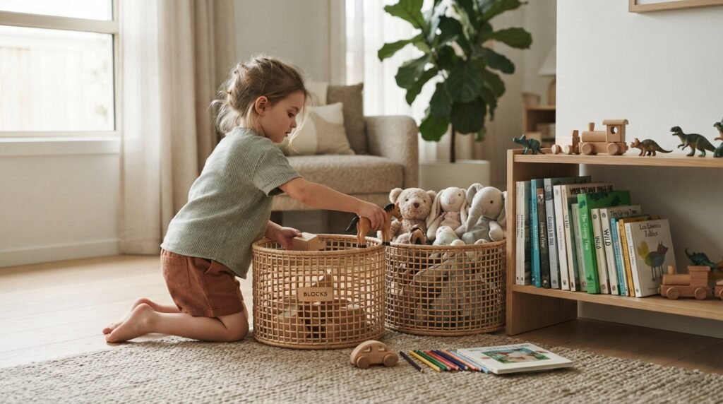 get kids to clean up toys