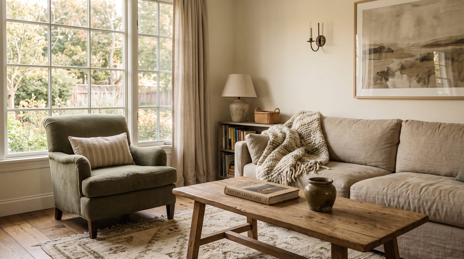 Cleared living room surface creating a cozier home