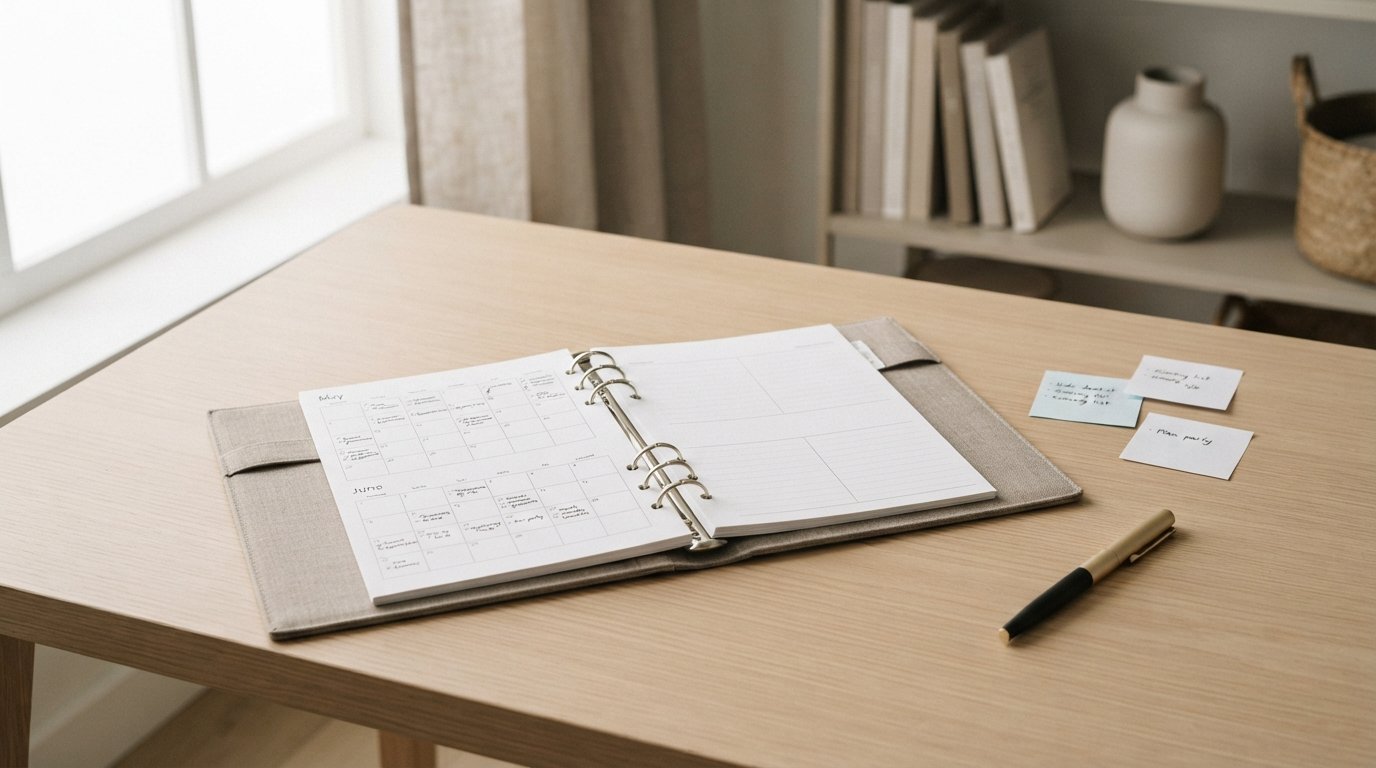 Simple printable monthly planner helping organize household tasks and appointments