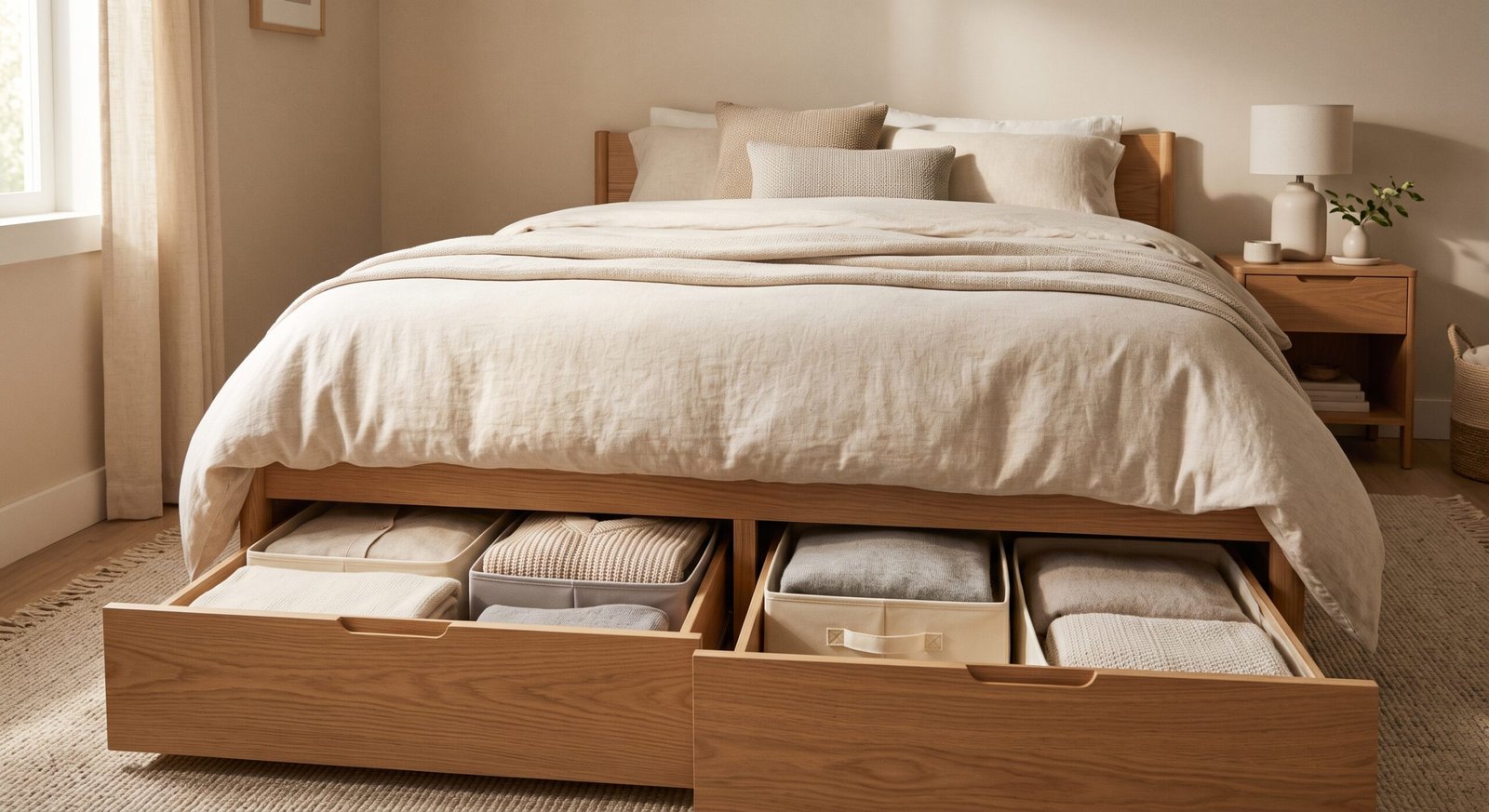 Under-bed storage for organizing a small home