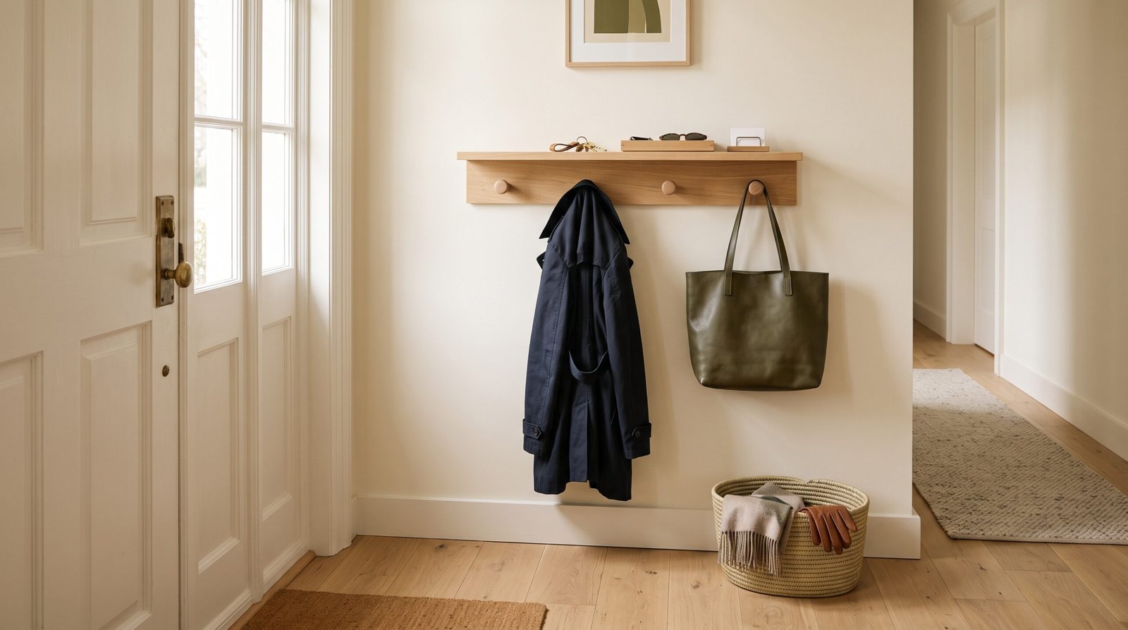 Vertical entryway storage for a small home