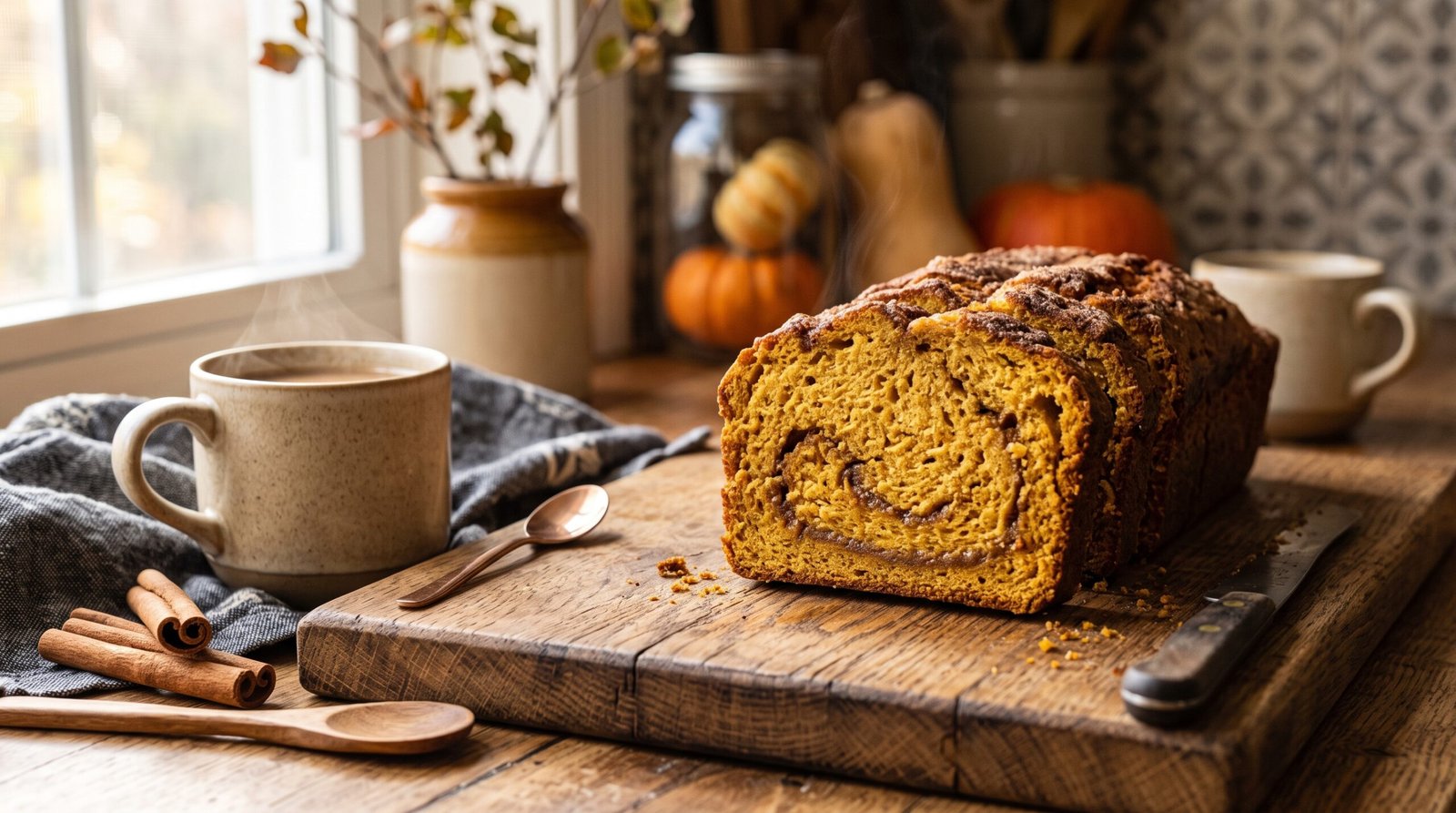 Easy Cinnamon Swirl Pumpkin Bread Recipe
